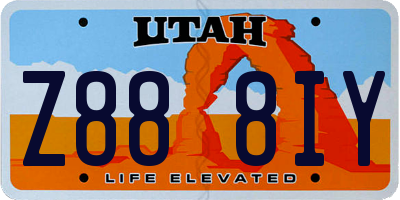 UT license plate Z888IY