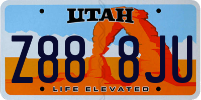 UT license plate Z888JU