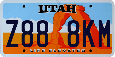 UT license plate Z888KM