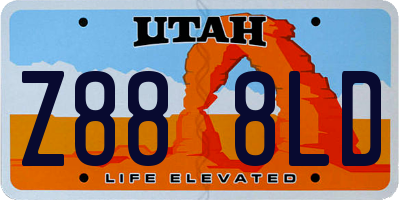 UT license plate Z888LD