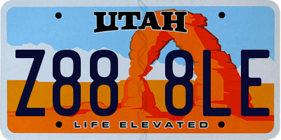 UT license plate Z888LE