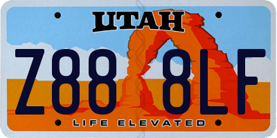 UT license plate Z888LF