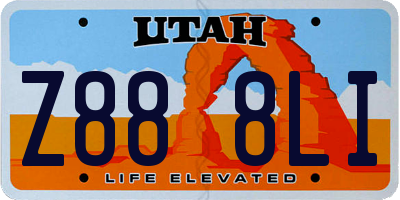 UT license plate Z888LI