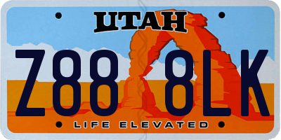 UT license plate Z888LK