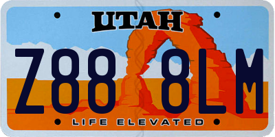 UT license plate Z888LM