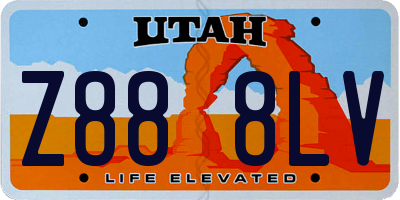 UT license plate Z888LV