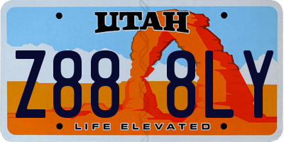 UT license plate Z888LY
