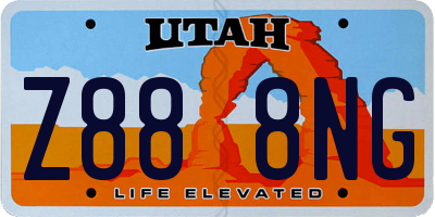 UT license plate Z888NG