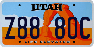 UT license plate Z888OC