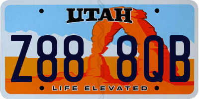 UT license plate Z888QB