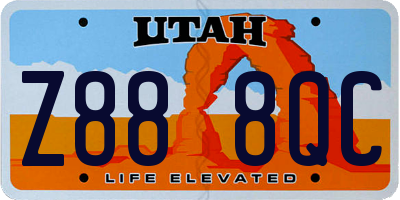 UT license plate Z888QC
