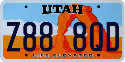 UT license plate Z888QD