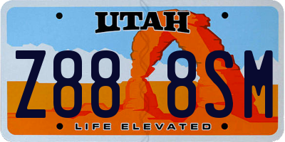 UT license plate Z888SM