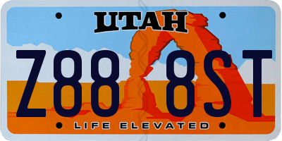 UT license plate Z888ST