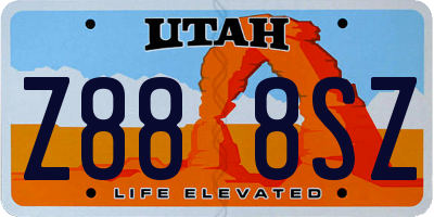 UT license plate Z888SZ