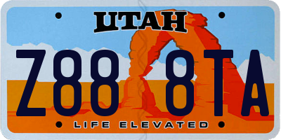 UT license plate Z888TA