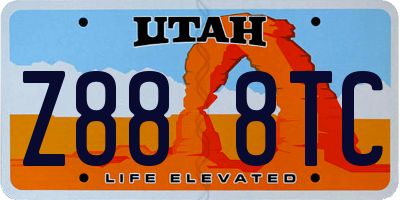 UT license plate Z888TC