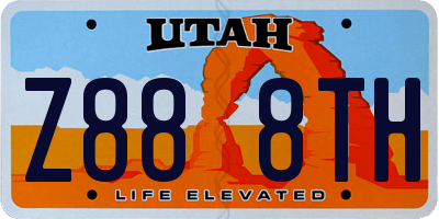 UT license plate Z888TH