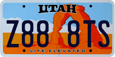 UT license plate Z888TS