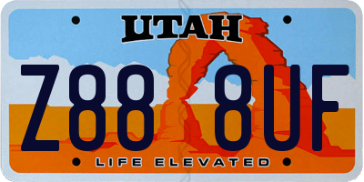 UT license plate Z888UF