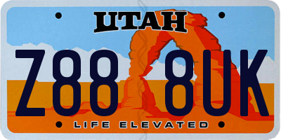 UT license plate Z888UK