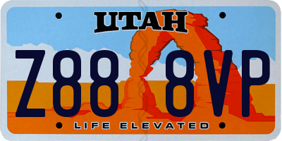 UT license plate Z888VP