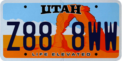 UT license plate Z888WW