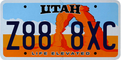 UT license plate Z888XC