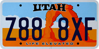 UT license plate Z888XF