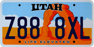 UT license plate Z888XL