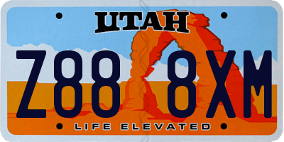 UT license plate Z888XM