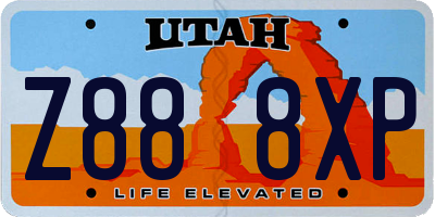 UT license plate Z888XP
