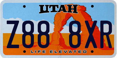 UT license plate Z888XR