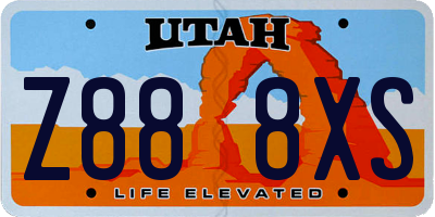 UT license plate Z888XS