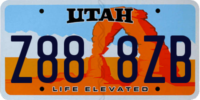 UT license plate Z888ZB