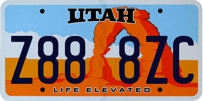 UT license plate Z888ZC