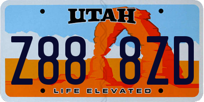 UT license plate Z888ZD