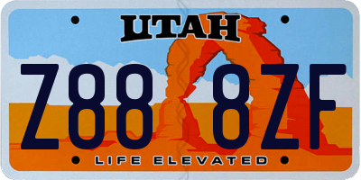 UT license plate Z888ZF