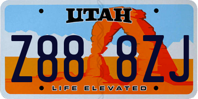 UT license plate Z888ZJ