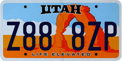 UT license plate Z888ZP