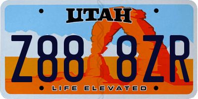 UT license plate Z888ZR