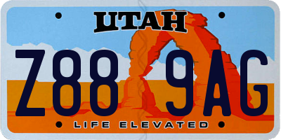 UT license plate Z889AG