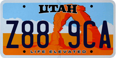 UT license plate Z889CA