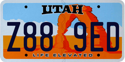 UT license plate Z889ED