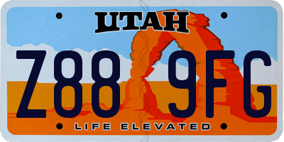 UT license plate Z889FG