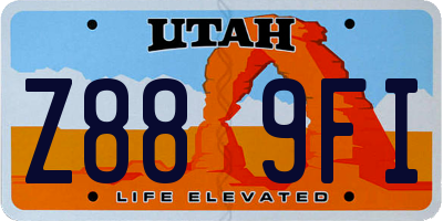 UT license plate Z889FI