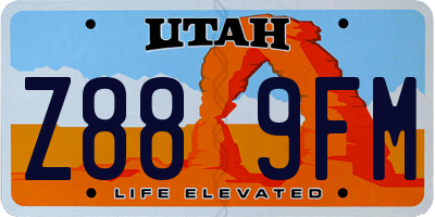 UT license plate Z889FM