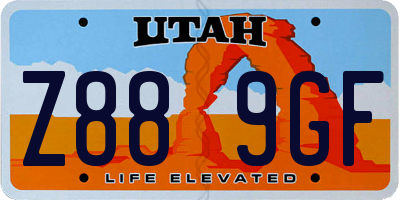 UT license plate Z889GF