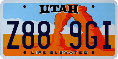 UT license plate Z889GI