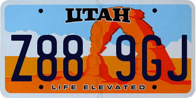 UT license plate Z889GJ